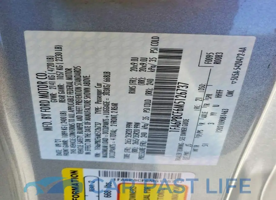 1FA6P8CF6M5126737# 12