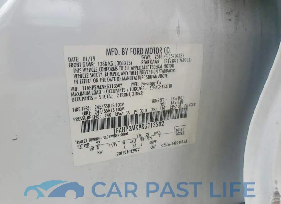 1FAHP2MK9KG113502# 12