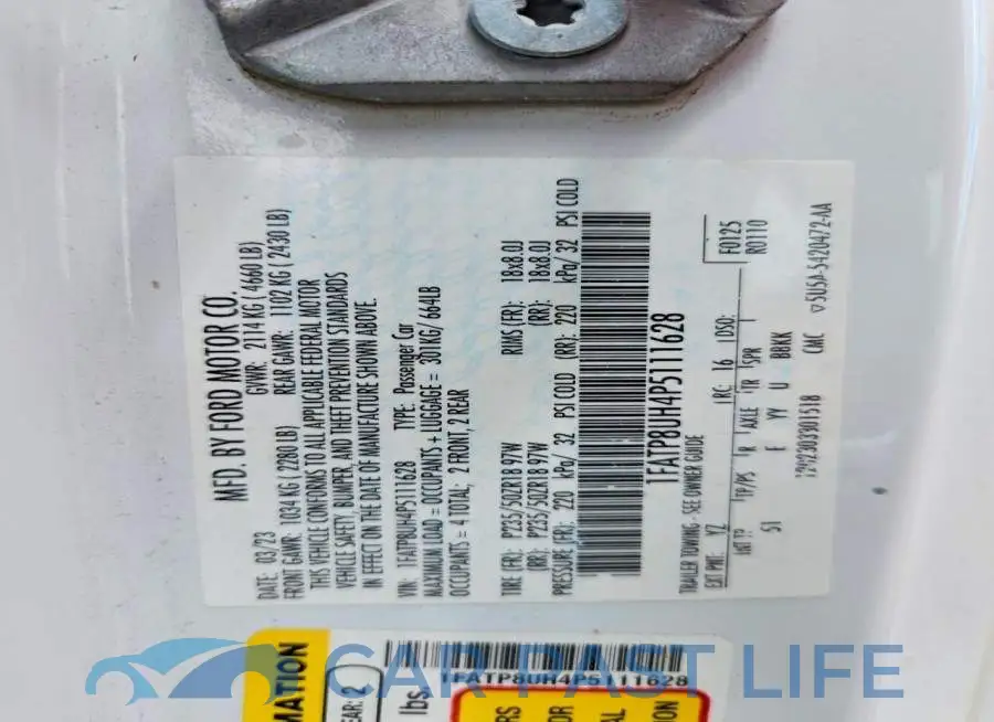 1FATP8UH4P5111628# 12