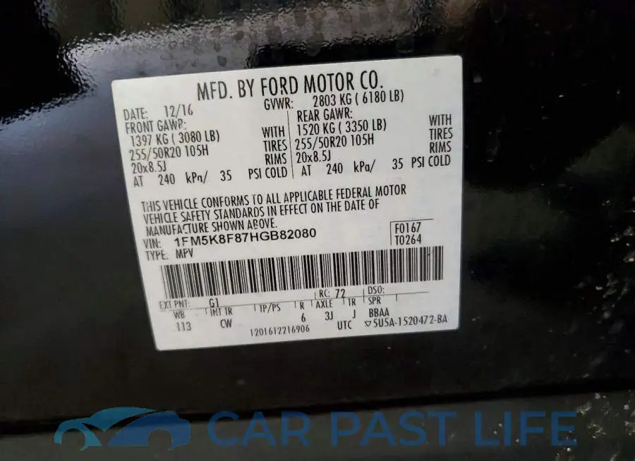 1FM5K8F87HGB82080# 14