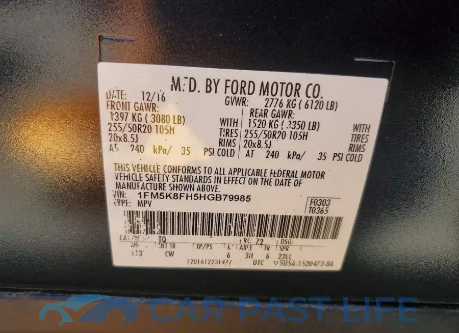 1FM5K8FH5HGB79985# 13