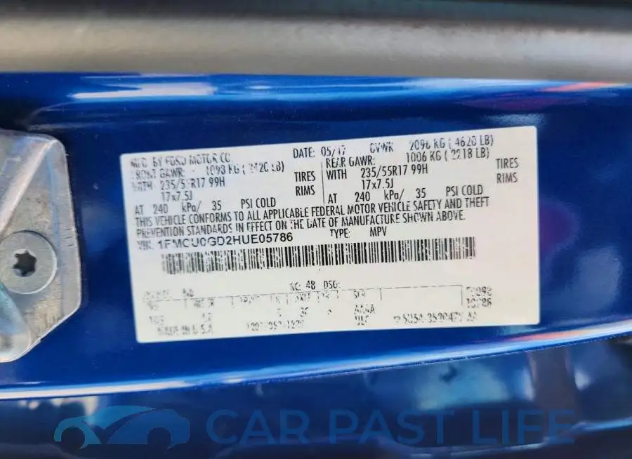 1FMCU0GD2HUE05786# 13