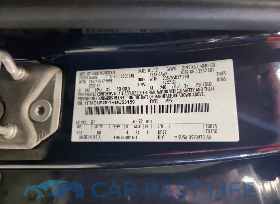 1FMCU9G91HUC53189# 13