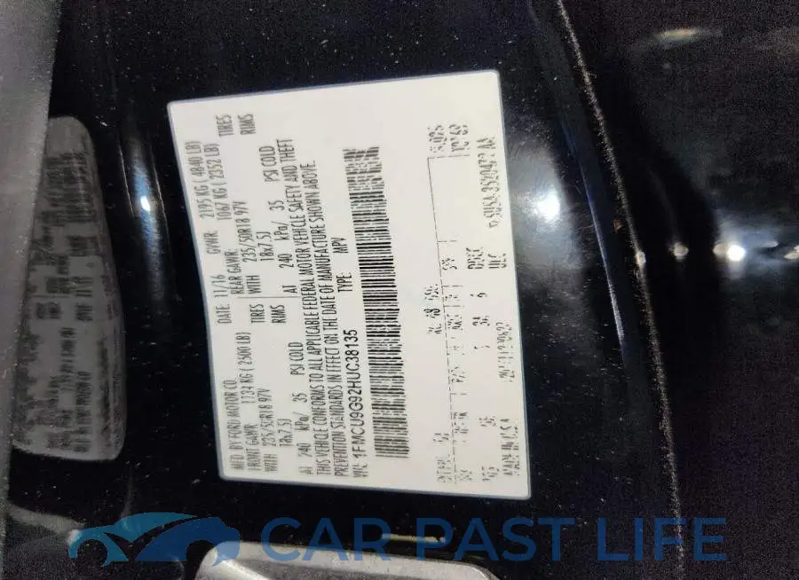 1FMCU9G92HUC38135# 14