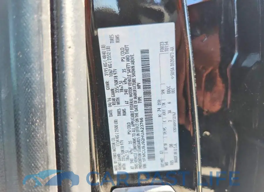 1FMCU9J92HUA23766# 14