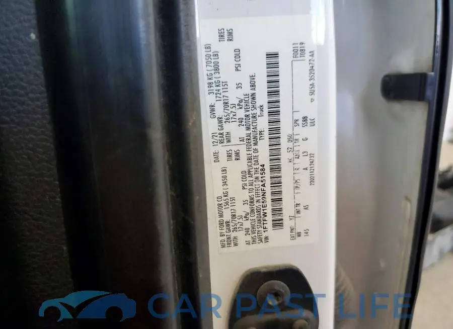 1FTFW1E59NFA51584# 13
