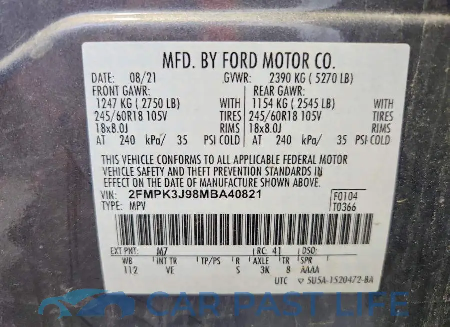 2FMPK3J98MBA40821# 13