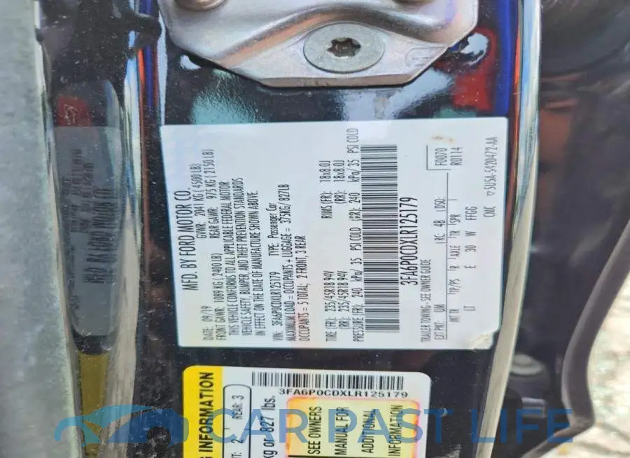 3FA6P0CDXLR125179# 12