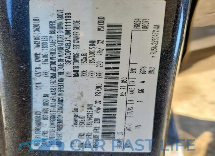 3FADP4BJ1JM111199# 12