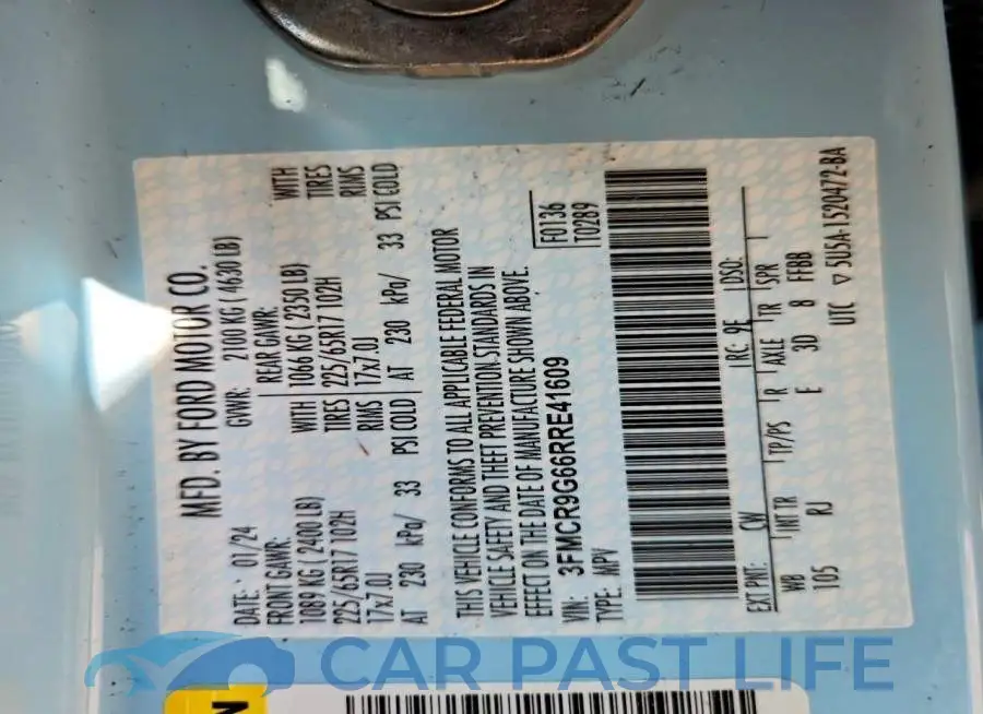 3FMCR9G66RRE41609# 13