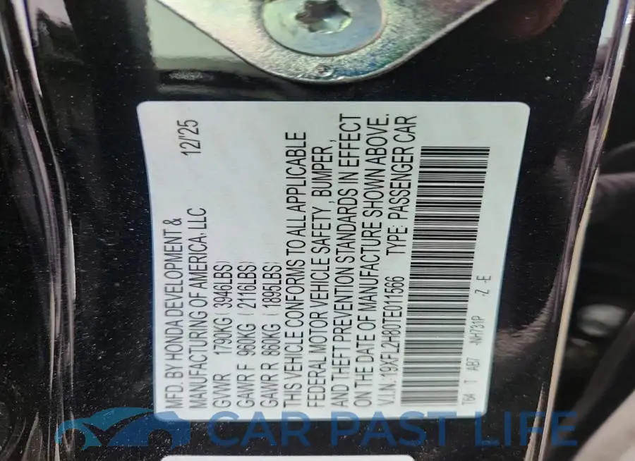 19XFL2H80TE011566# 12
