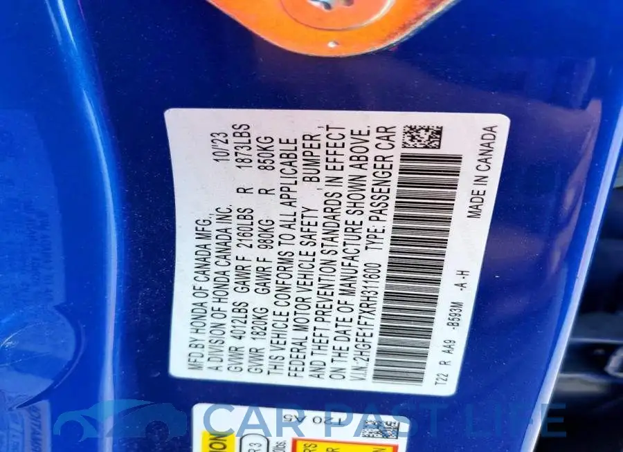 2HGFE1F7XRH311600# 12