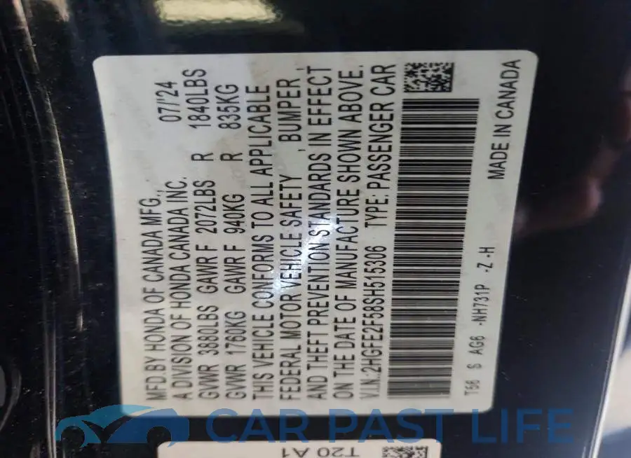 2HGFE2F58SH515306# 13