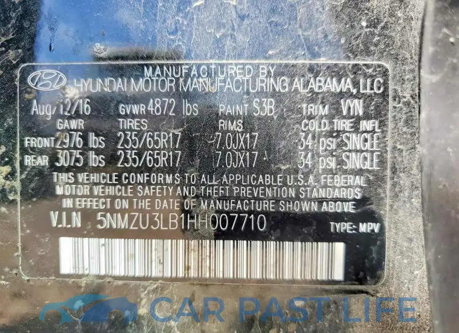 5NMZU3LB1HH007710# 13