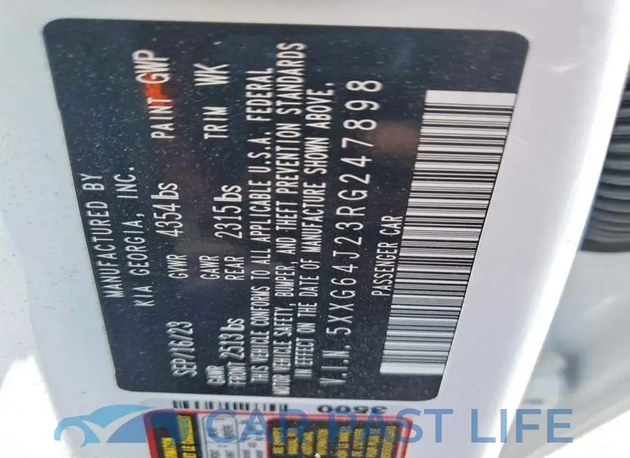 5XXG64J23RG247898# 13