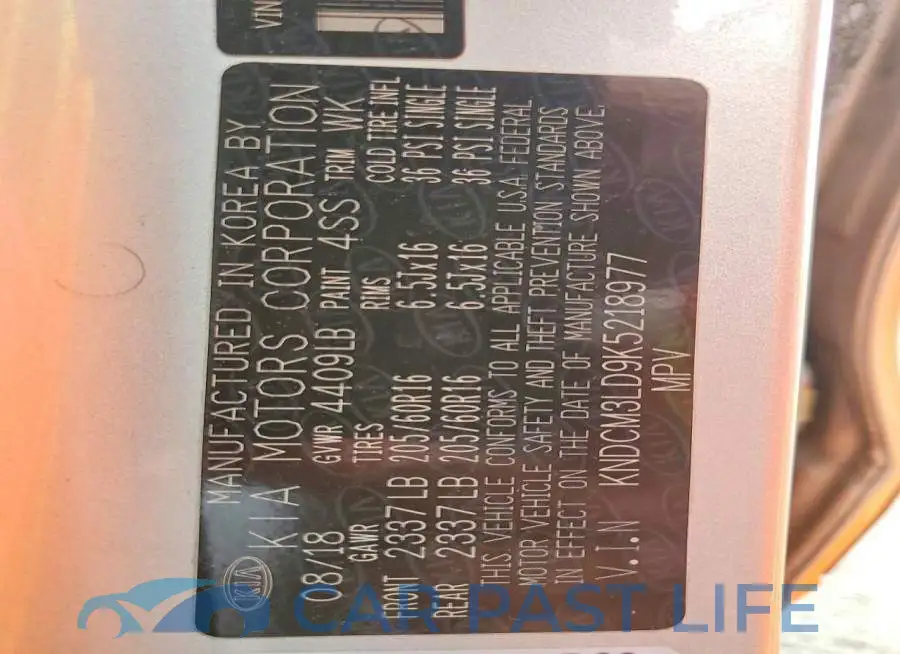 KNDCM3LD9K5218977# 13