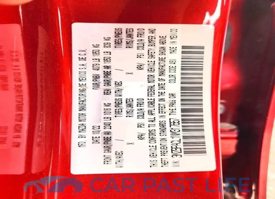 3MZBPACL1NM317657# 12