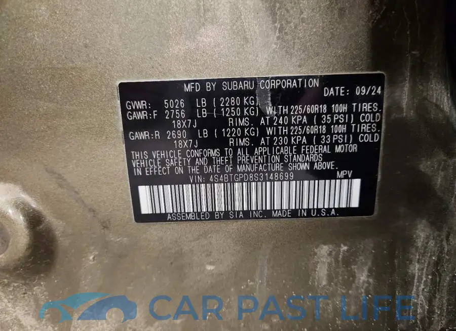 4S4BTGPD8S3148699# 13