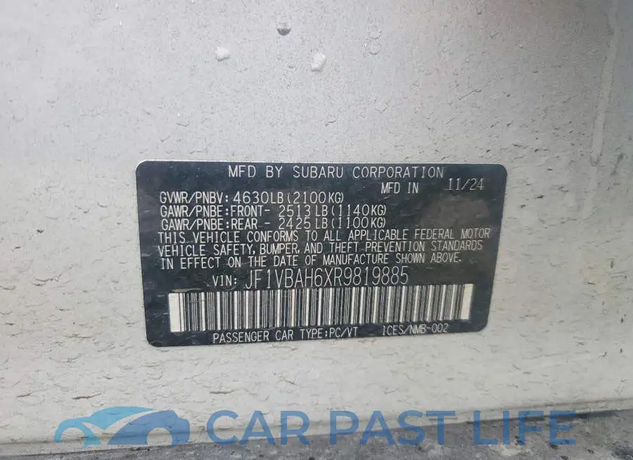JF1VBAH6XR9819885# 12