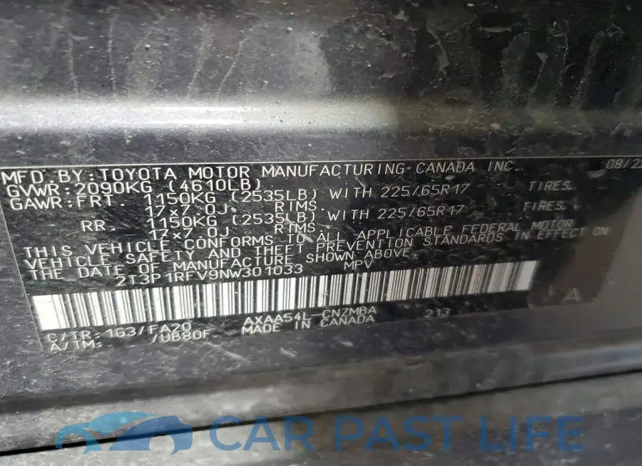 2T3P1RFV9NW301033# 14