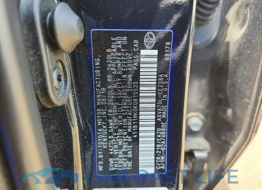 4T1B11HK0KU815520# 12