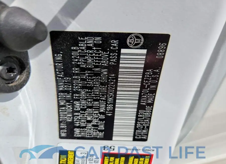 4T1B61HK5KU224214# 12