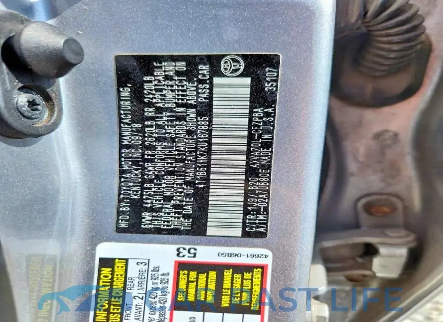 4T1B61HK7KU167885# 12