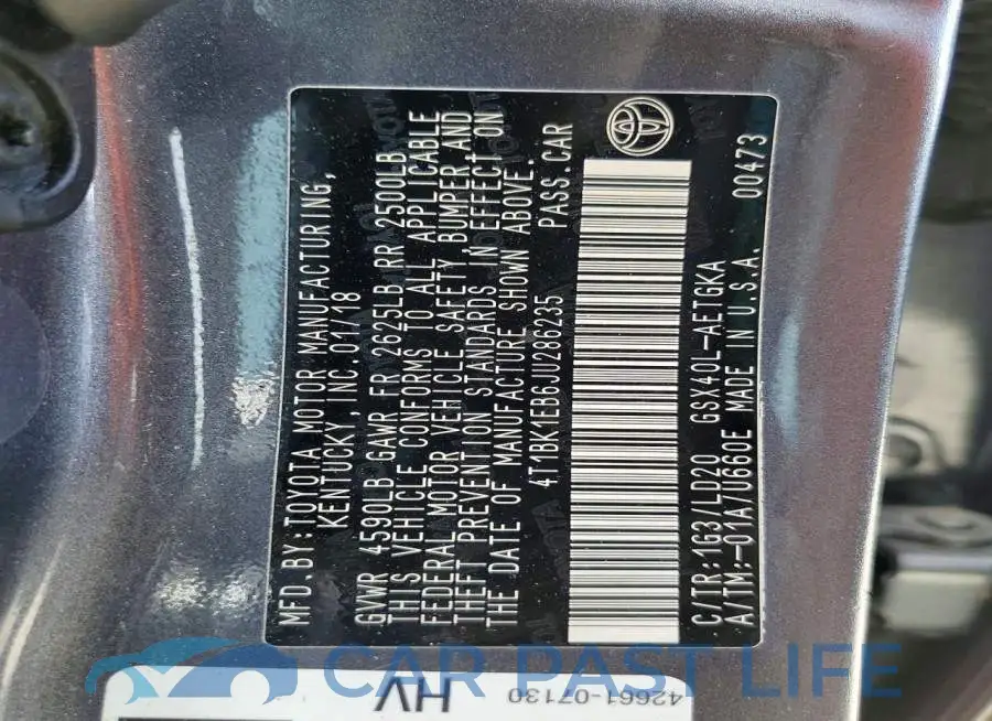 4T1BK1EB6JU286235# 12