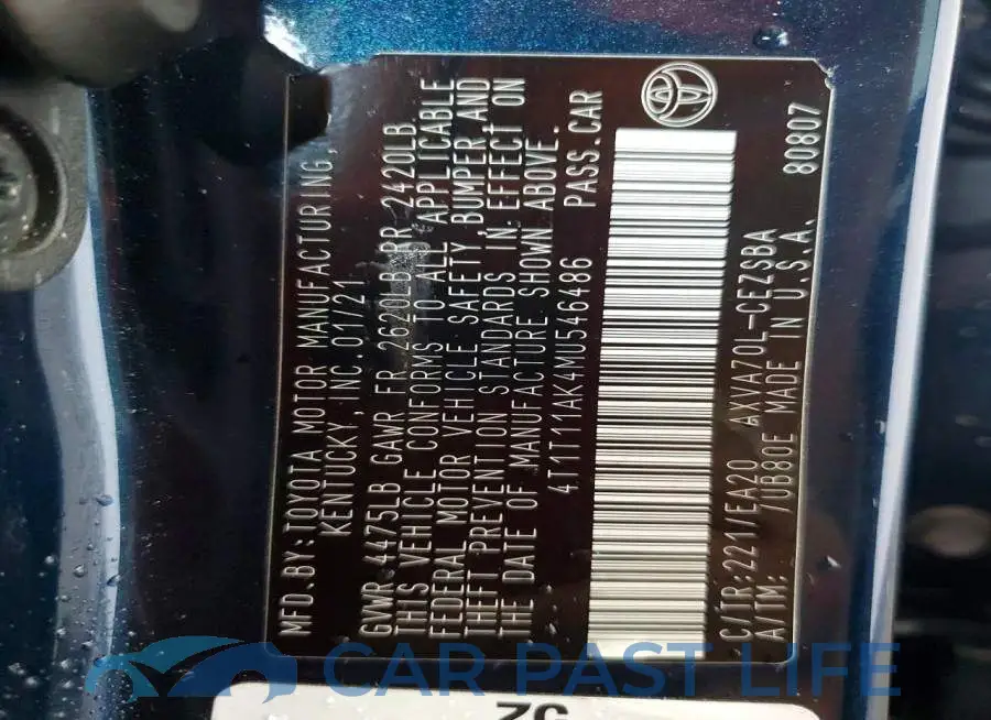 4T1T11AK4MU546486# 12