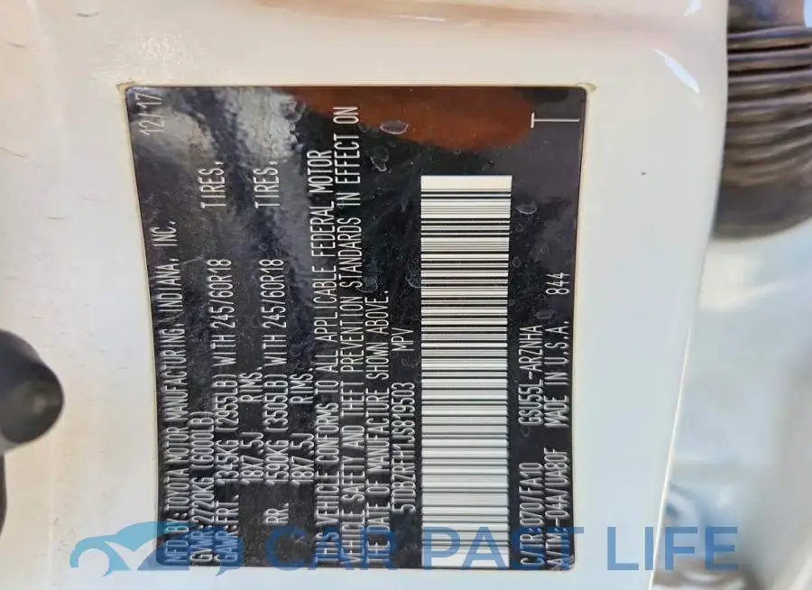 5TDBZRFH1JS819503# 13