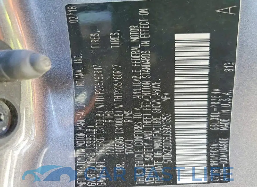 5TDKZ3DC6JS921352# 14