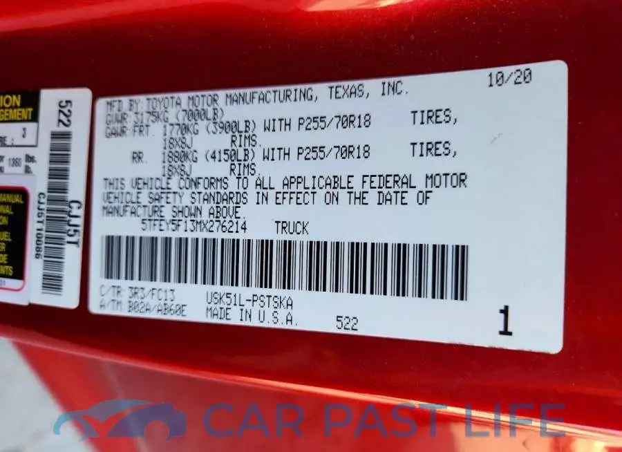 5TFEY5F13MX276214# 12