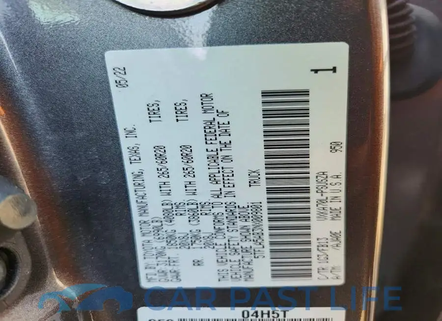 5TFLA5AB3NX009801# 12