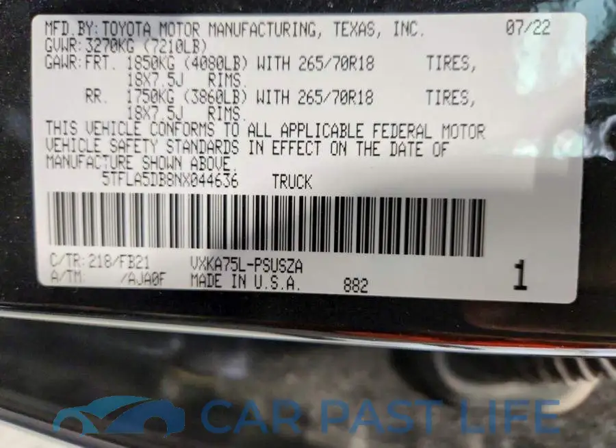 5TFLA5DB8NX044636# 13
