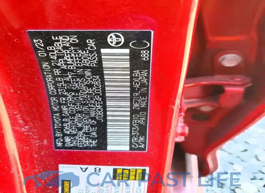 JTDBCMFE4PJ002834# 12