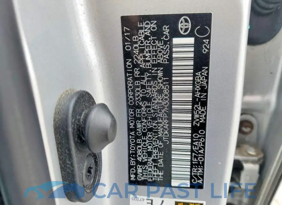JTDKARFP7H3008511# 12