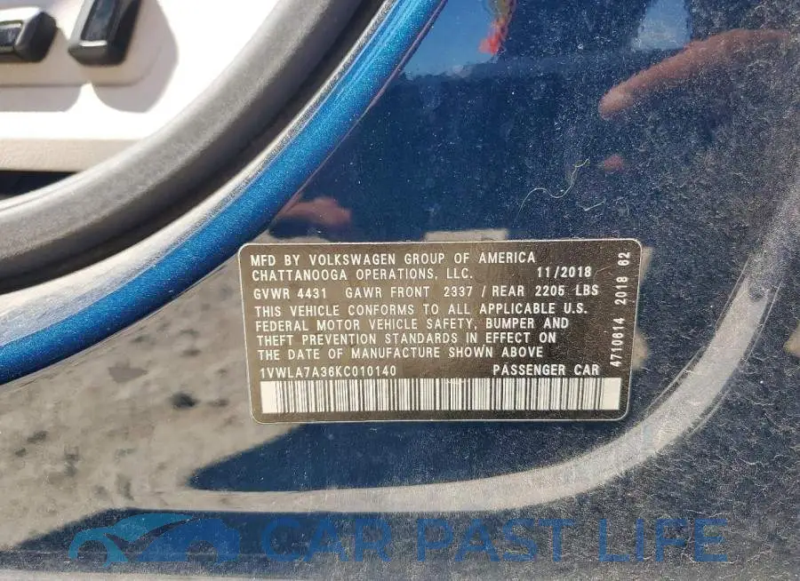 1VWLA7A36KC010140# 12