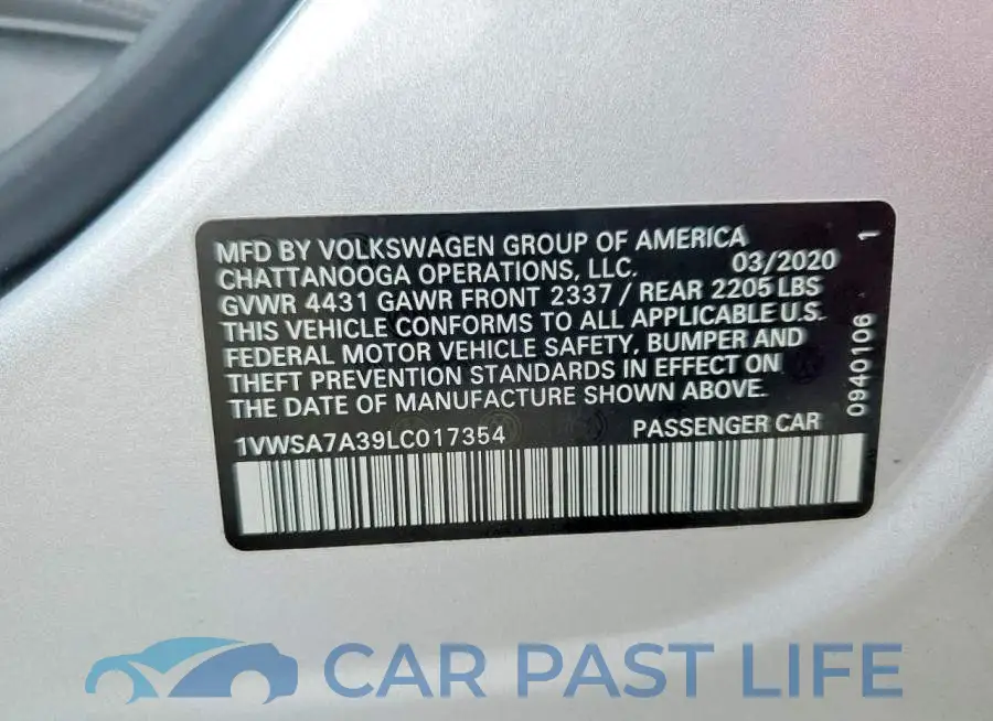1VWSA7A39LC017354# 12
