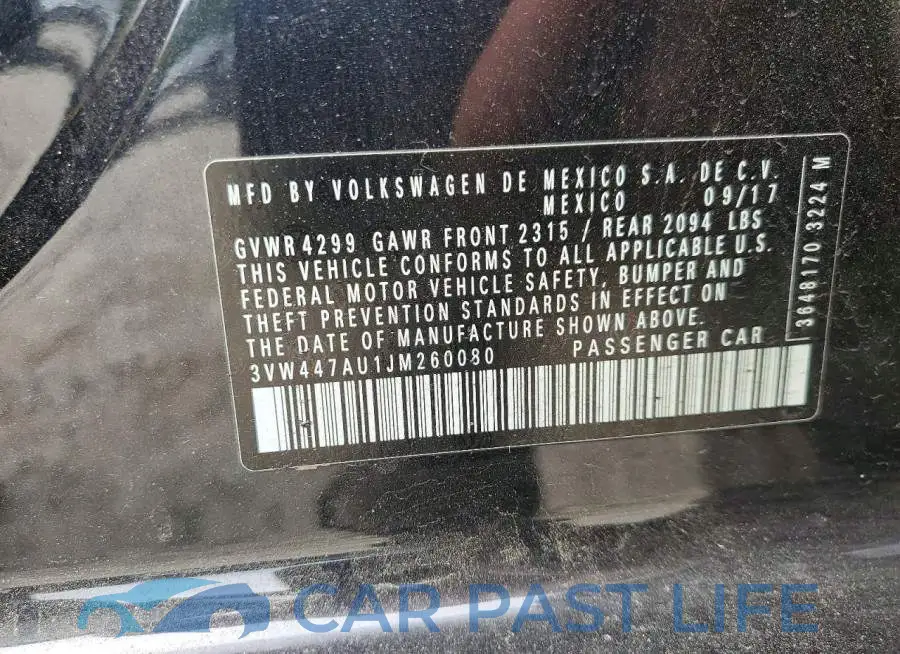 3VW447AU1JM260080# 13