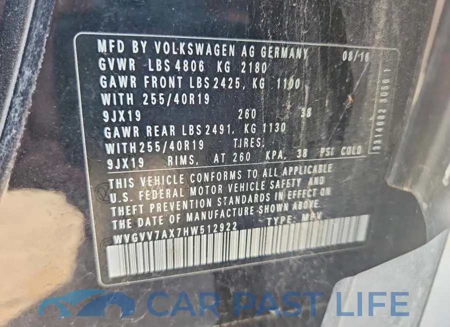 WVGVV7AX7HW512922# 13