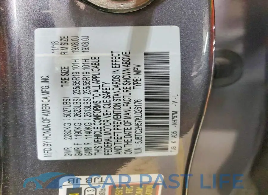 5J8TC2H57KL026176# 12