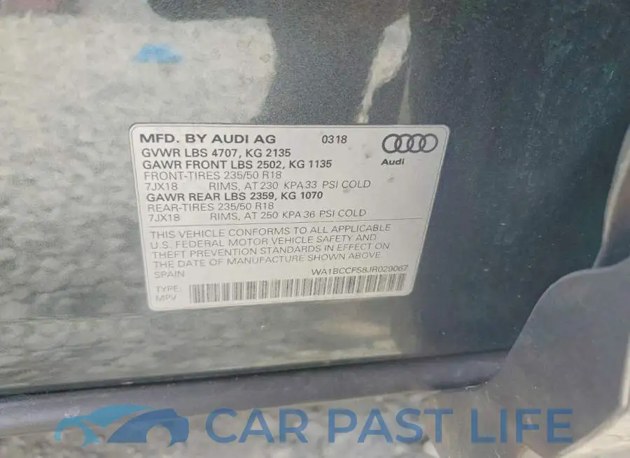 WA1BCCFS8JR029067# 12