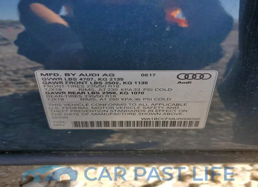 WA1BCCFS9JR008390# 12