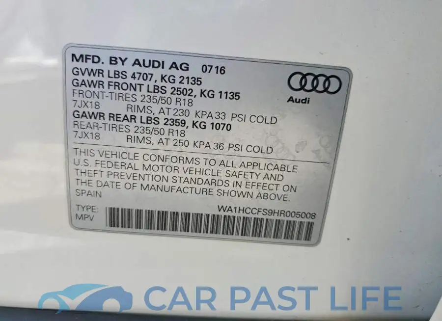 WA1HCCFS9HR005008# 13