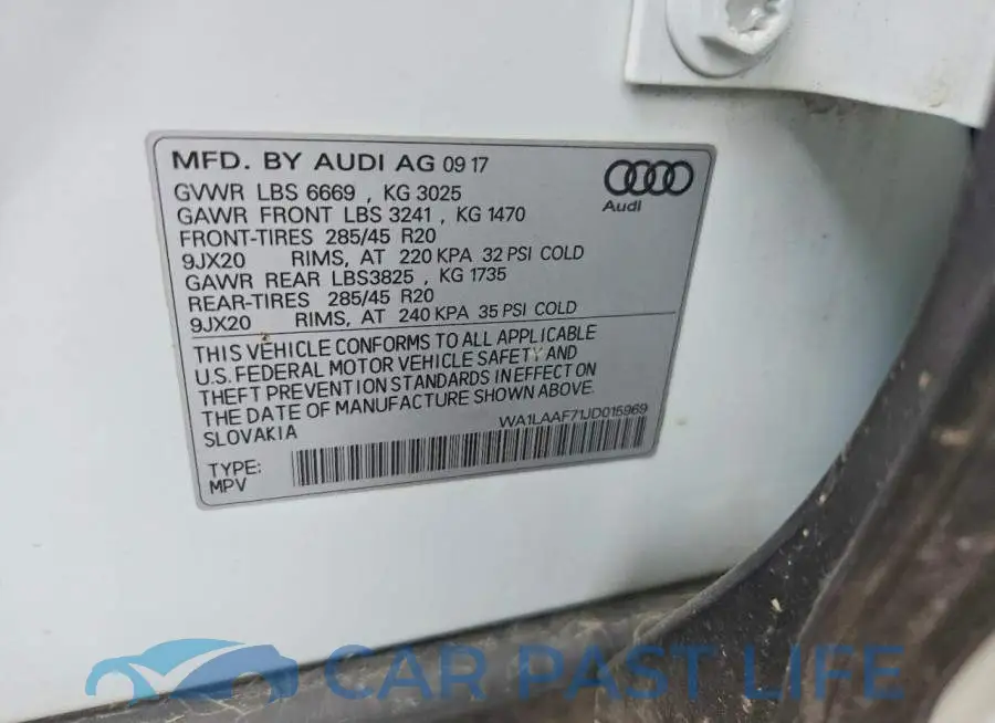 WA1LAAF71JD015969# 13