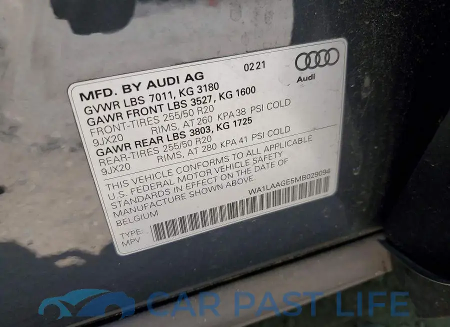 WA1LAAGE5MB029094# 12