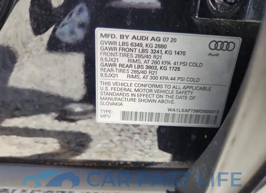 WA1LXAF73MD000313# 13