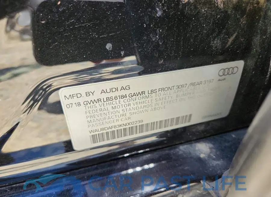 WAU8DAF83KN002239# 13