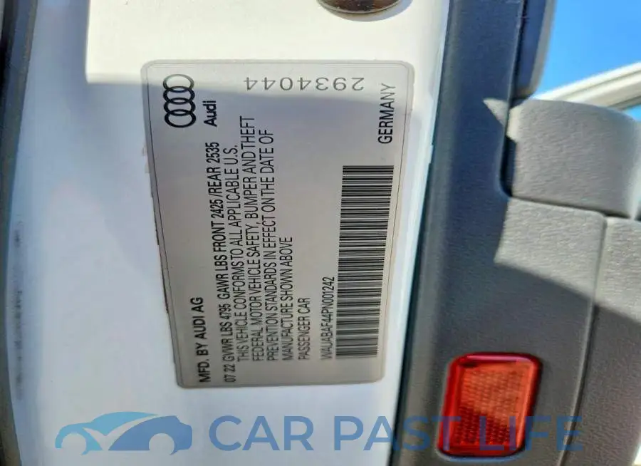 WAUABAF44PN001242# 13