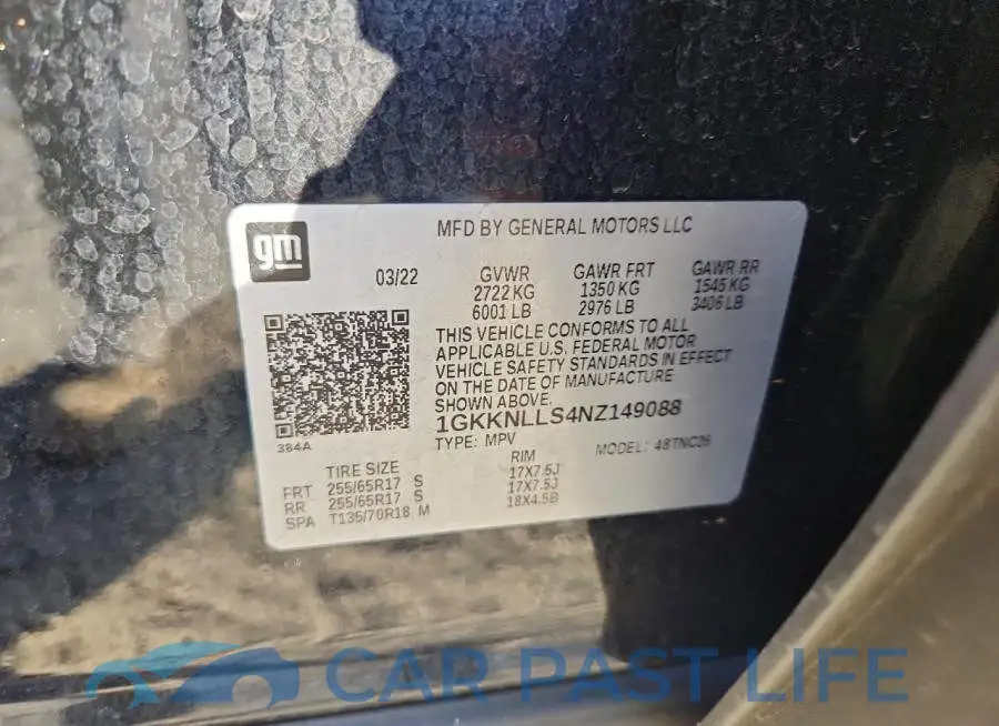 1GKKNLLS4NZ149088# 12
